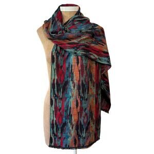 Rapti Fashion Cashmere Scarf Sky On The Water Scarf EUC Vibrant Colors Unisex